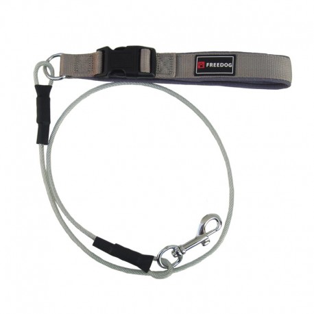 LAISSE ANTI MORDILLAGE pour chien et chiot couleur grise FREEDOG-DOGFRENCHTOUCH