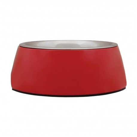 Gamelle en mélamine rouge BOWL avec bol inox amovible FREEDOG