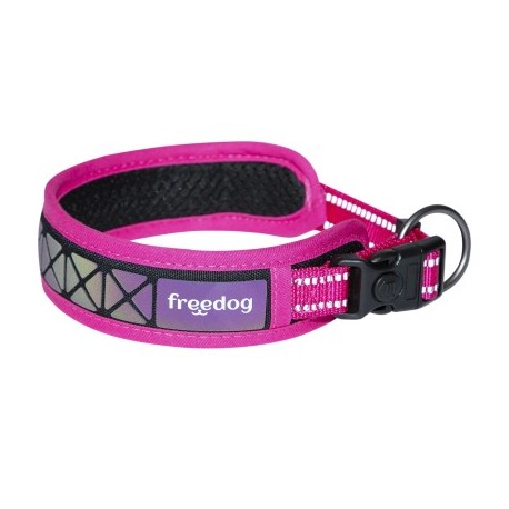 COLLIER REFLECHISSANT pour chien BORÉAL couleur rose FREEDOG-DOGFRENCHTOUCH