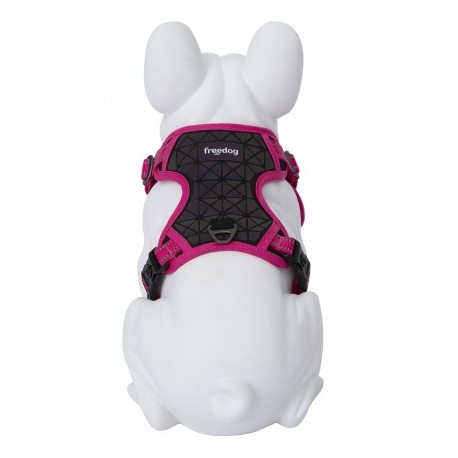 HARNAIS REFLECHISSANT pour chien BORÉAL couleur rose FREEDOG-DOGFRENCHTOUCH