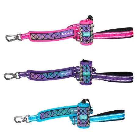 LAISSE DOUBLE POIGNEE REFLECHISSANTE pour chien BORÉAL couleur violet FREEDOG-DOGFRENCHTOUCH