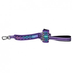 LAISSE DOUBLE POIGNEE REFLECHISSANTE pour chien BORÉAL couleur violet FREEDOG-DOGFRENCHTOUCH