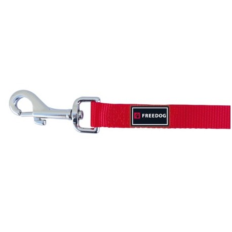 LAISSE ERGONOMIQUE pour chien nylon couleur rouge FREEDOG-DOGFRENCHTOUCH