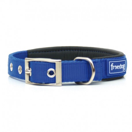 COLLIER ERGONOMIQUE pour chien nylon couleur bleu FREEDOG-DOGFRENCHTOUCH