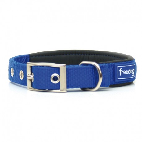 Collier nylon ergonomique bleu pour chien FREEDOG