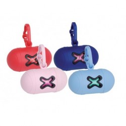 Distributeur sachets ramasse crottes forme os bleu foncé CAMON