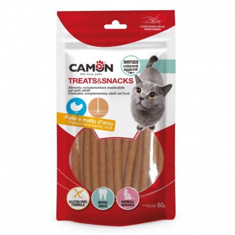 Friandises Sticks au poulet + malt pour chat CAMON