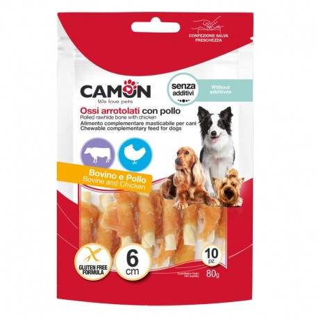 Friandises mini rolls bœuf / poulet pour chien CAMON