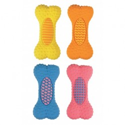 Jouet pour chien os en latex de 13 cm FLAMINGO