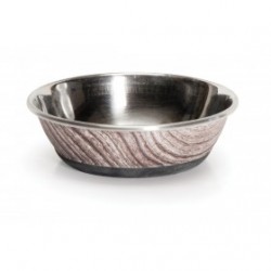 GAMELLE pour chien et chat en acier effet bois CAMON