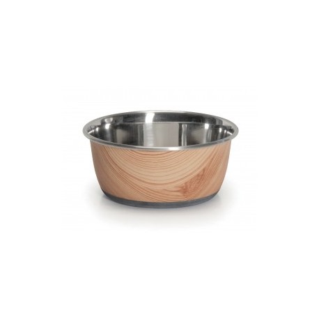 Gamelle en acier effet bois pour animaux CAMON