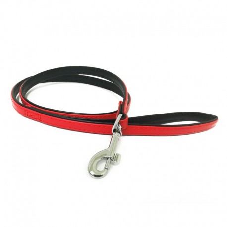 Laisse MONTE CARLO rouge simili cuir pour chien KARLIE