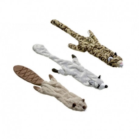 Peluche castor plat avec bruiteur pour chien KARLIE