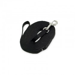 LONGE PLATE pour chien noire nylon KARLIE-DOGFRENCHTOUCH