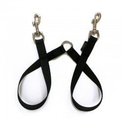 ACCOUPLE pour 2 CHIENS nylon noir KARLIE - DOGFRENCHTOUCH
