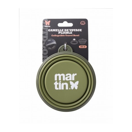 GAMELLE DE VOYAGE PLIABLE pour chien chat KAKI MARTIN SELLIER-DOGFRENCHTOUCH