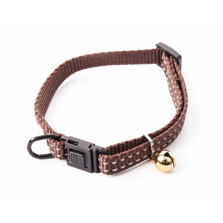 Collier réglable pour chat en nylon marron FLASH MARTIN SELLIER