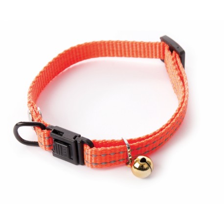 Collier réglable pour chat en nylon orange FLASH MARTIN SELLIER