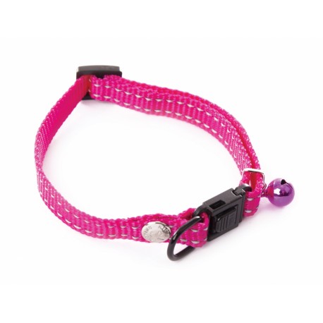 Collier réglable pour chat en nylon rose FLASH MARTIN SELLIER