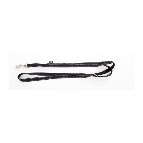 LAISSE pour chien NEO PLUS 3 POSITIONS COUTURES REFLECHISSANTES noir ARKA HAOK-DOGFRENCHTOUCH