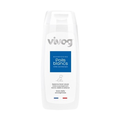 Shampooing professionnel pour chien Poils blancs, Eclat naturel du poil, VIVOG