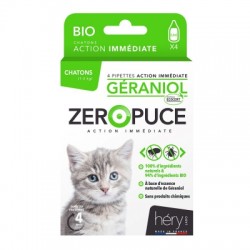 Pipettes antiparasitaires au Géraniol Bio pour Chats ZERO PUCE HERY