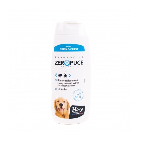 Shampooing répulsif puces et tiques pour chiens et chiots ZERO PUCE HERY