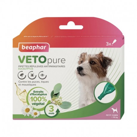 3 pipettes antiparasitaires petit chien Beaphar