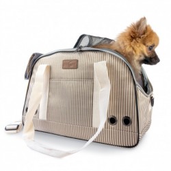 SAC DE TRANSPORT pour chien couleur beige TENNIS BOBBY - DOGFRENCHTOUCH