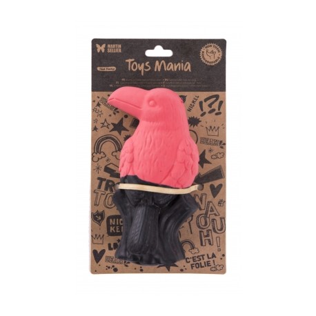 Jouet latex Collection Oiseaux Toucan rose/noir pour chien MARTIN SELLIER