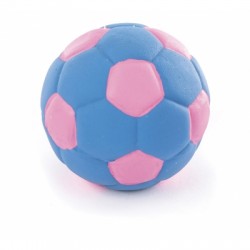 Balle de foot en latex bleu/rose pour chien MARTIN SELLIER