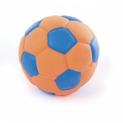 Balle de foot en latex bleu/rose pour chien MARTIN SELLIER
