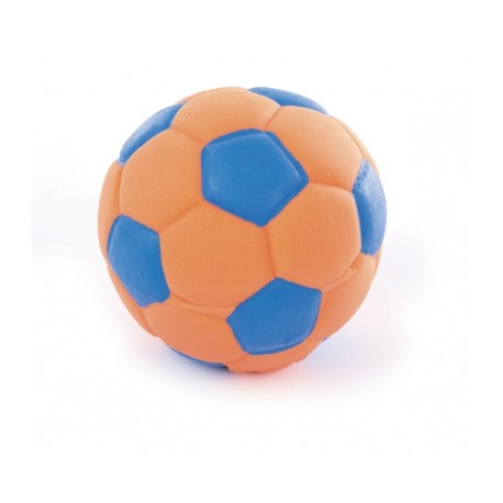 Balle de foot en latex bleu/rose pour chien MARTIN SELLIER