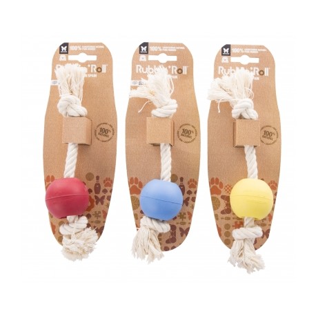 JOUET pour chien RUBB'N'ROPE BALLE CORDE RUBB'N'ROLL