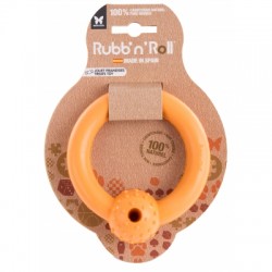 JOUET pour chien RUBB'N'TREATS ANNEAU flottant spécial friandise orange 10,5 cm RUBB'N'ROLL