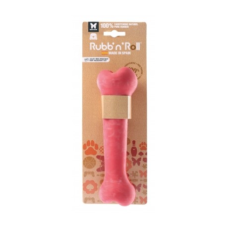 JOUET pour chien RUBB'N'RED OS rouge très résistant 22 cm RUBB'N'ROLL