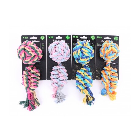 JOUETS pour chien LOT DE 4 BALLES + CORDE en coton 25CM MARTIN SELLIER-DOGFRENCHTOUCH