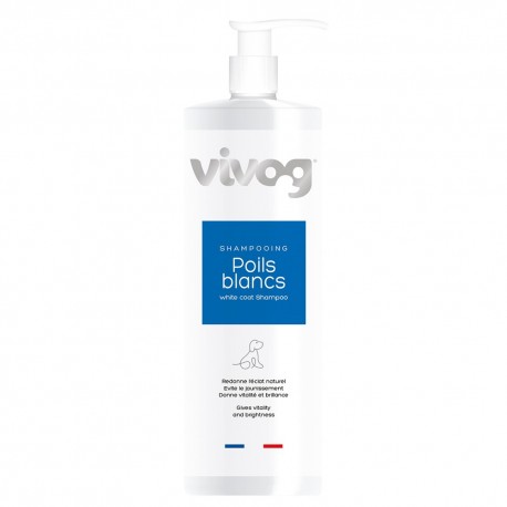Shampooing professionnel pour chien - Poils blancs - Eclat naturel du poil - Vivog