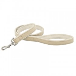 Laisse en cuir blanc Glacon pour chien VIVOG
