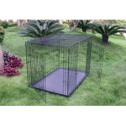 CAGE DE TRANSPORT pour chien pliante longueur 108,5cm en métal VIVOG-DOGFRENCHTOUCH