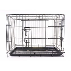 CAGE DE TRANSPORT pour chien pliante longueur 78cm en métal VIVOG-DOGFRENCHTOUCH