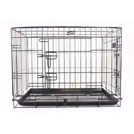 CAGE DE TRANSPORT pour chien pliante longueur 78cm en métal VIVOG-DOGFRENCHTOUCH