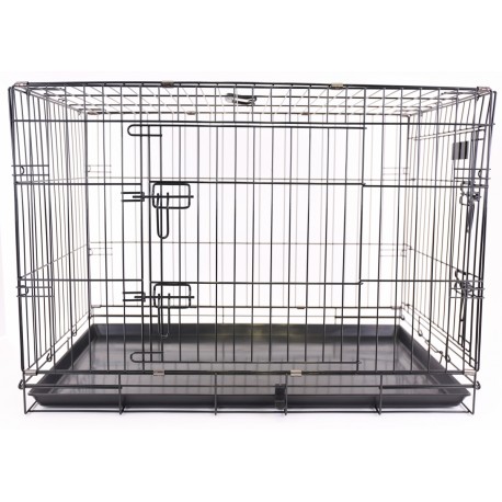 CAGE DE TRANSPORT pour chien pliante longueur 93cm en métal VIVOG-DOGFRENCHTOUCH