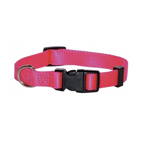 Collier en nylon réglable orange fluo pour chien VIVOG