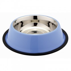 Gamelle inox pour chien support antidérapant couleur Azur VIVOG