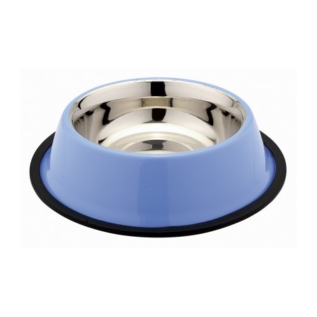 Gamelle inox pour chien support antidérapant couleur Azur VIVOG