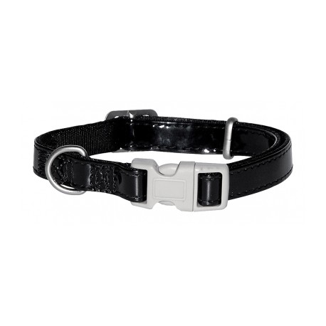 Collier pour chien Rock'n Roll noir verni VIVOG