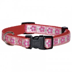 Collier pour chien Meadow rouge nylon réglable VIVOG