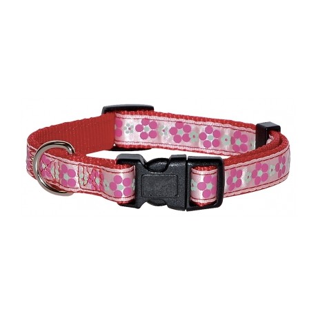 Collier pour chien Meadow rouge nylon réglable VIVOG