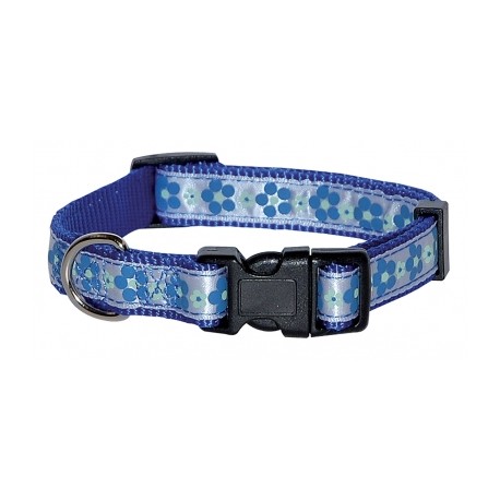 Collier pour chien Meadow bleu nylon réglable VIVOG